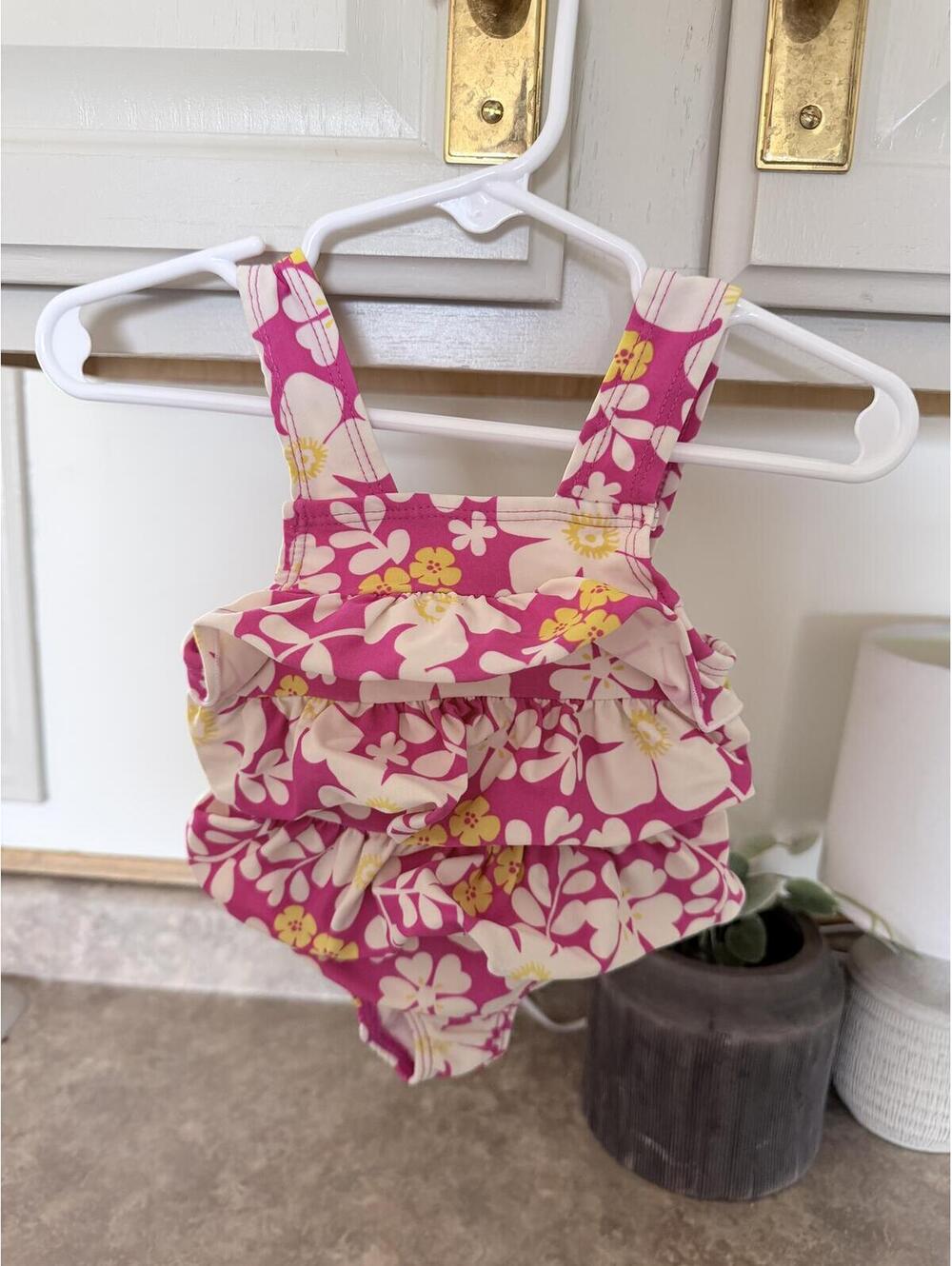 Carter's 12 Months Pink Floral Swim Suit One Piece